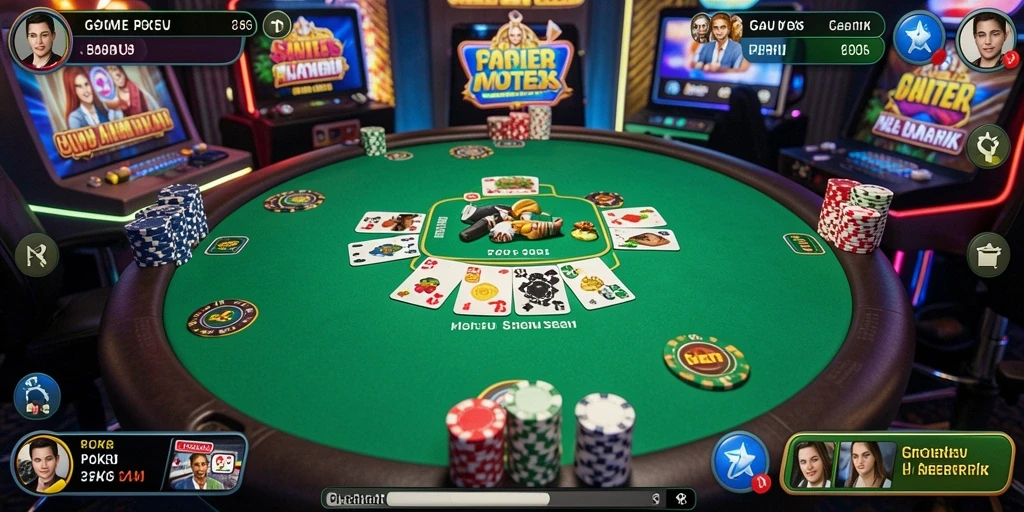Tampilan screenshot gameplay Poker yang penuh aksi dari 3446.