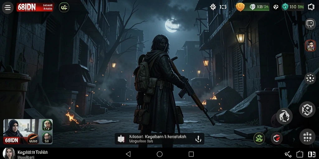Tampilan gameplay yang menegangkan di 68IDN dengan suasana Horror.