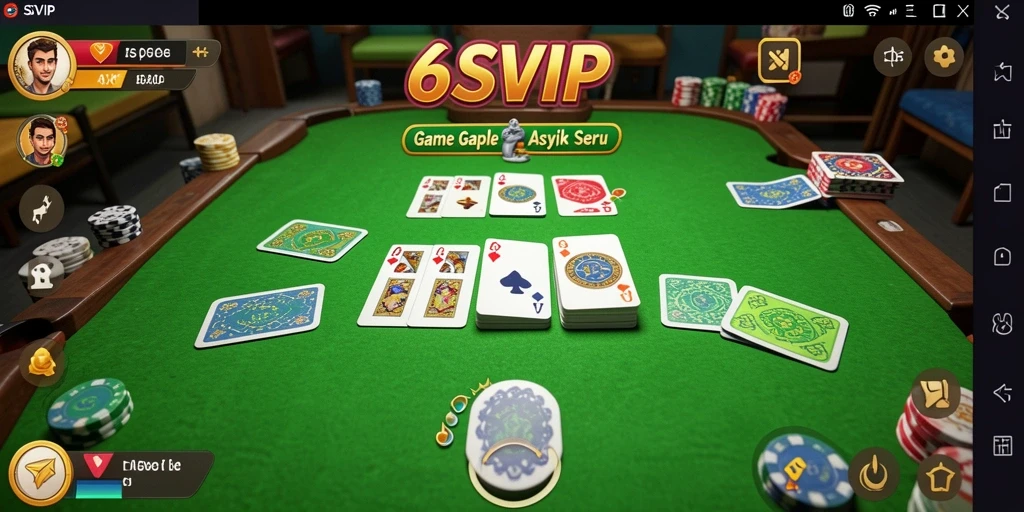 Screenshot gameplay 6SVIP dengan suasana Gaple yang seru.