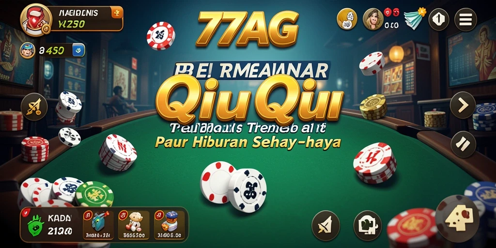 Tampilan seru gameplay QiuQiu di aplikasi 77AG.