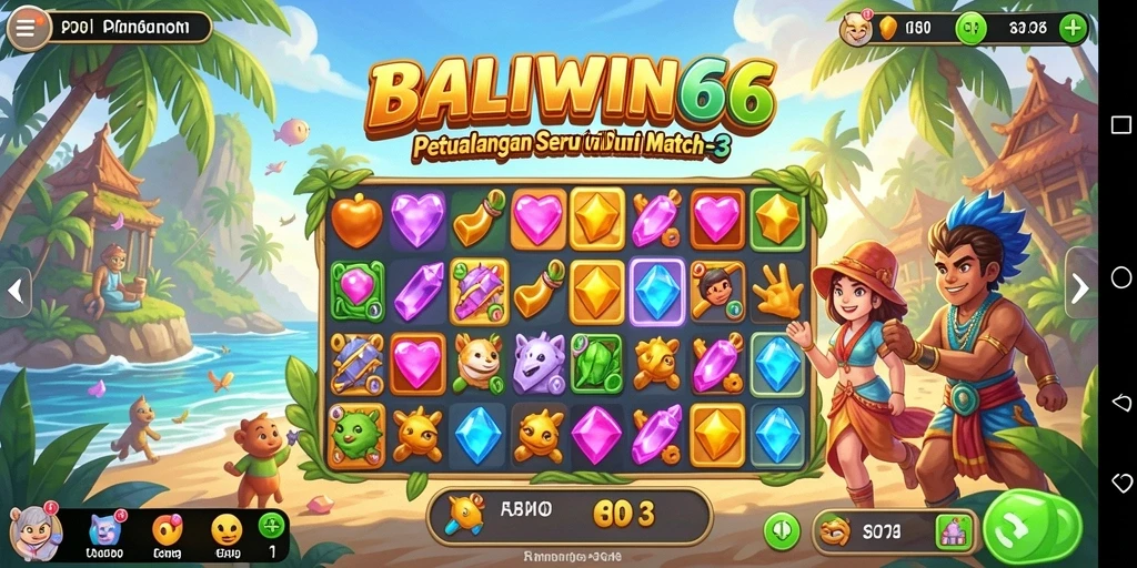 Tampilan gameplay BALIWIN66 yang penuh warna dan menantang.