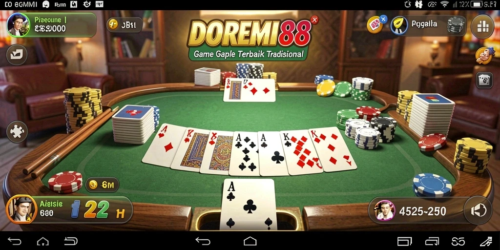 Screenshot DOREMI88 menampilkan gameplay seru permainan Gaple.