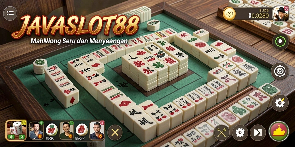 Tampilan gameplay <strong>JAVASLOT88</strong> yang menarik dengan papan Mahjong yang indah.