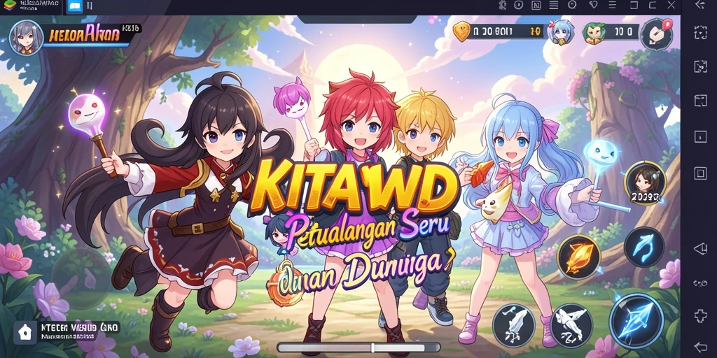 Screenshot gameplay KITAWD yang menampilkan karakter Anime yang menarik.