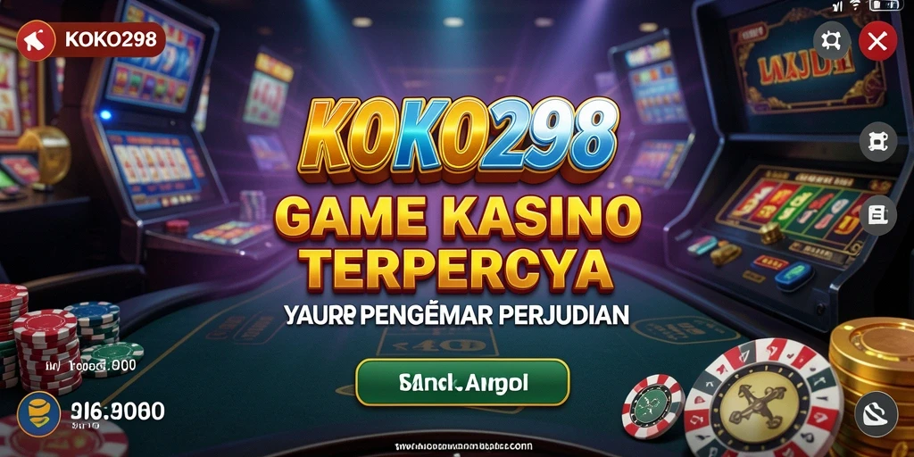 Tangkapan layar utama KOKO288 menampilkan permainan kasino yang mendebarkan.