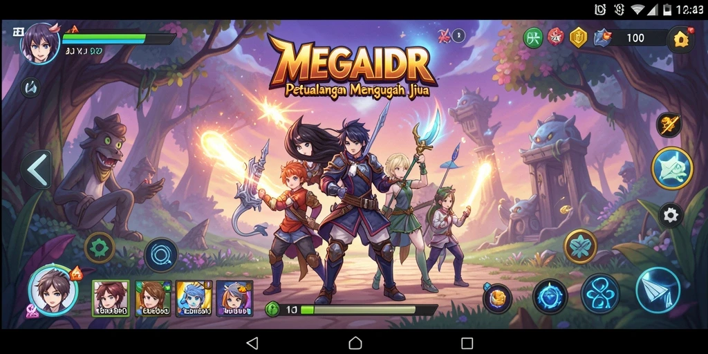 Tampilan dinamis dari gameplay petualangan MEGAIDR yang penuh aksi.