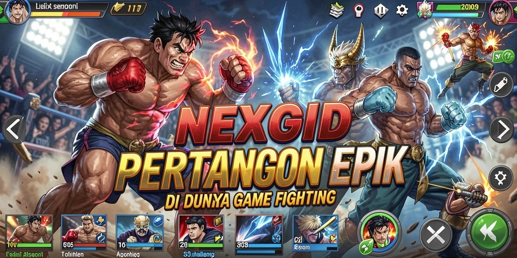 Tangkapan layar gameplay NEXGID yang menampilkan aksi pertarungan yang mendebarkan.