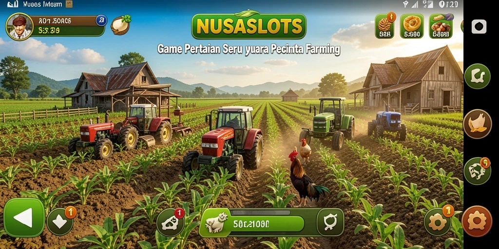 Gameplay NUSASLOTS yang menampilkan keseruan bertani.