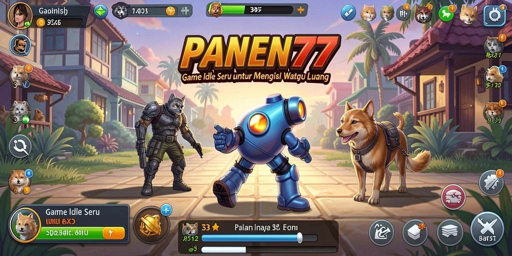 Tampilan menarik dari gameplay PANEN77 dengan suasana santai.