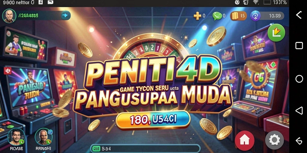 Tangkapan layar gameplay PENITI4D menunjukkan pengelolaan bisnis yang seru.