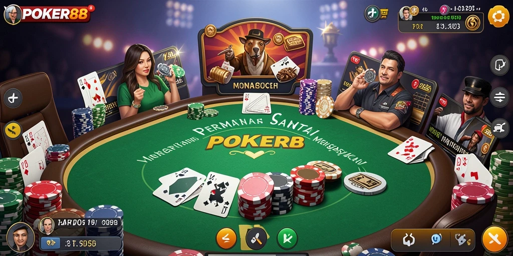 Tampilan gameplay POKER88 yang seru dan menghibur.