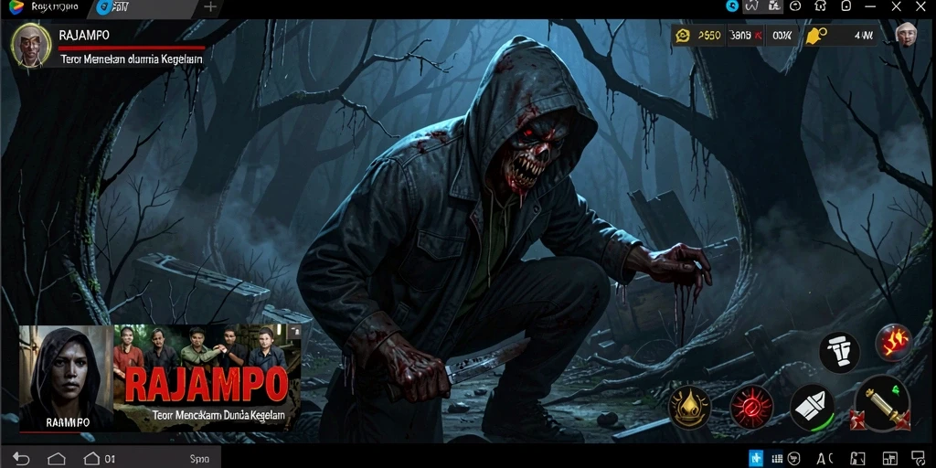 Screenshot utama RAJAMPO menampilkan momen menegangkan dalam gameplay Horror.