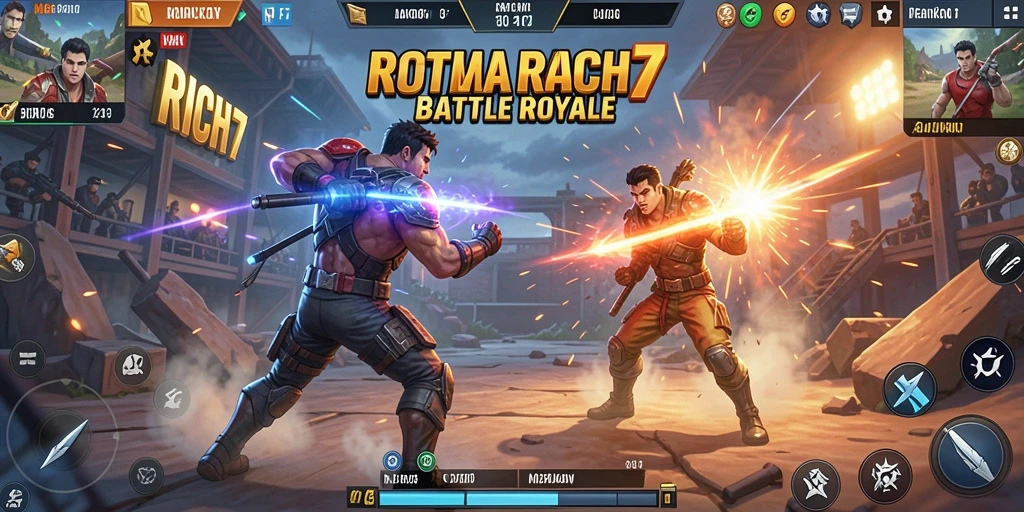 Menampilkan aksi seru di medan perang RICH7.