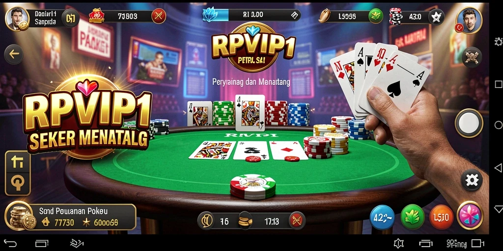 Screenshot utama RPVIP1 menampilkan gameplay Poker yang menarik.