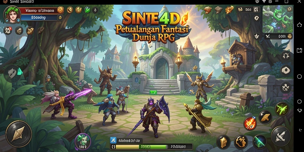 Screenshot SINTE4D menampilkan aksi seru dalam pertarungan RPG.
