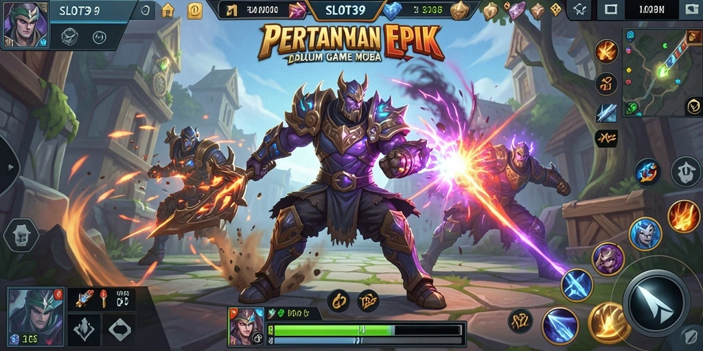 Tangkapan layar utama gameplay SLOT39 menampilkan pertempuran tim yang mendebarkan.