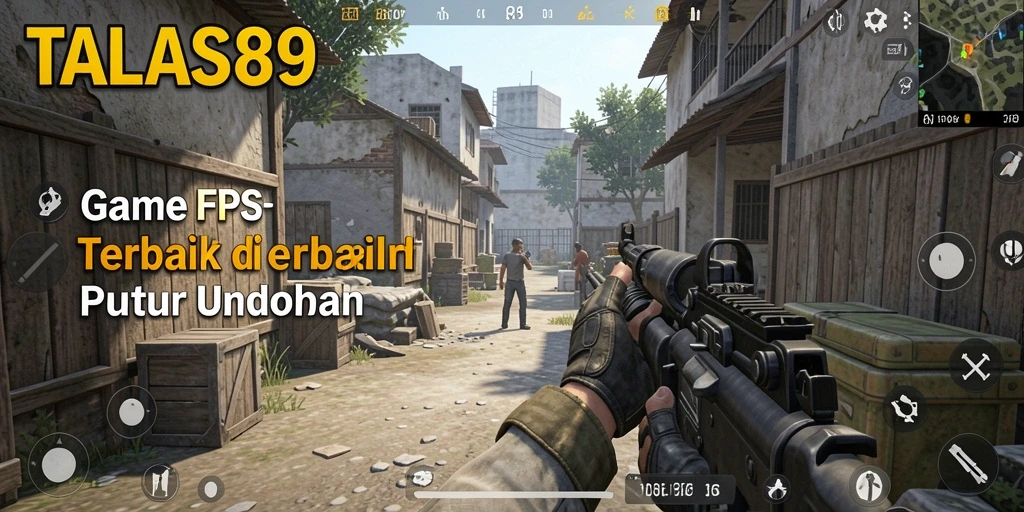Tampilan gameplay intens dari TALAS89 yang penuh aksi FPS.