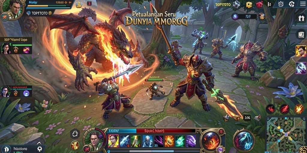 Screenshot gameplay menunjukkan pertarungan seru dan grafik menawan di TOP1TOTO.