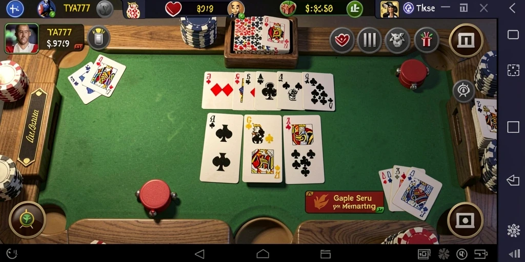 Screenshot gameplay TYA777 yang menunjukkan keseruan bermain Gaple.