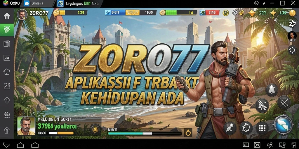 Tampilan aplikasi ZORO77 yang sederhana dan informatif.